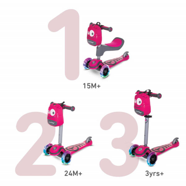 SMART TRIKE T1 SCOOTER - PINK - Image 5