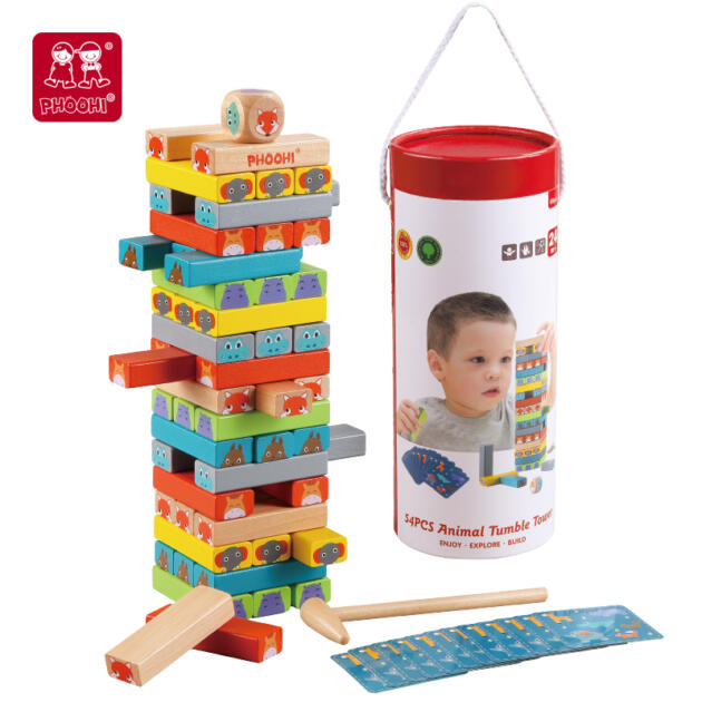 PHOOHI- Ξύλινο Παιχνίδι Στοίβαξης Ζώα