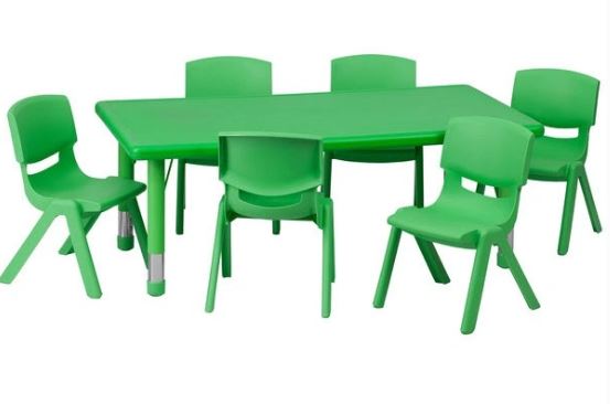 Πτυσσόμενο Ξύλινο Τραπέζι- Ορθογώνιο Πράσινο