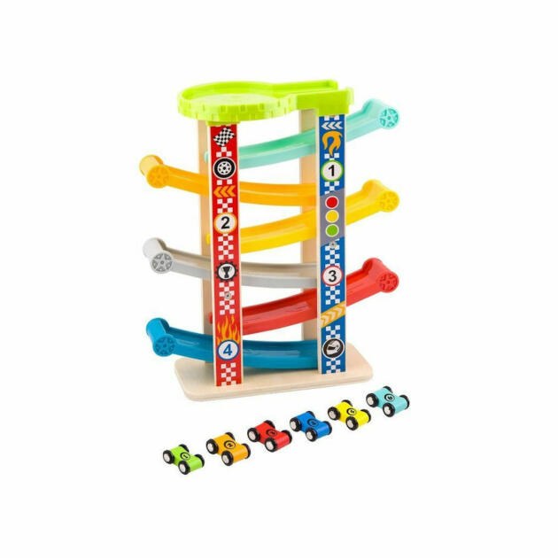 Tooky Toy - Ξύλινη Πίστα Με Αυτοκινητάκια Μεγάλη