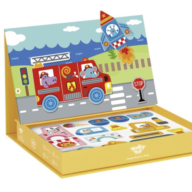 Tooky Toy - Μαγνητικό Κουτί Μέσα Μεταφοράς & Οχήματα